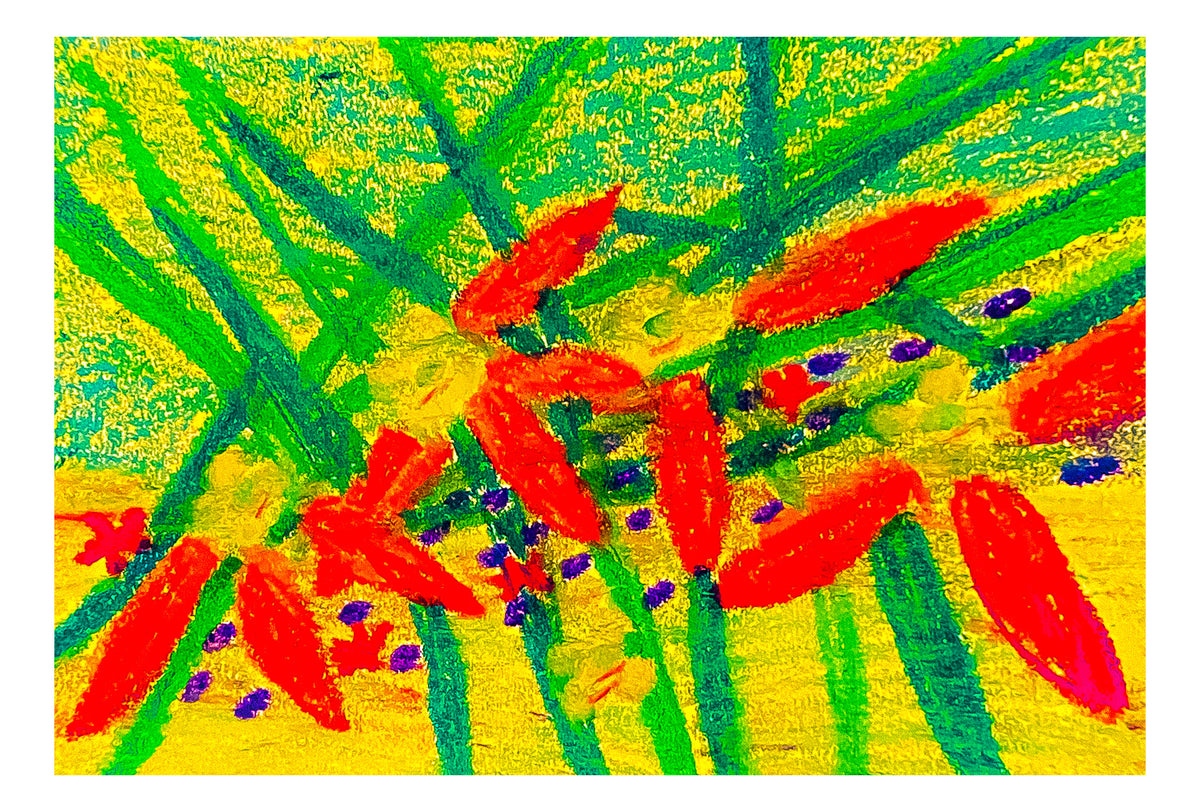 Illuminated, happy leaves, of red dominance Artwork. Will be framed
