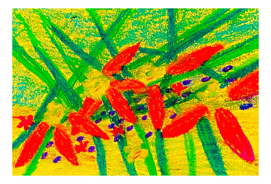 Illuminated, happy leaves, of red dominance Artwork. Will be framed